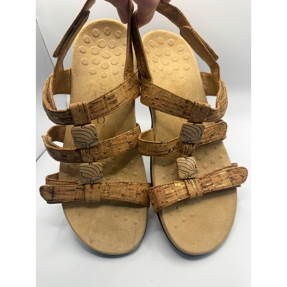 Vionic Amber Sandals Women size 9 Cork Orthotic Adjustable Straps